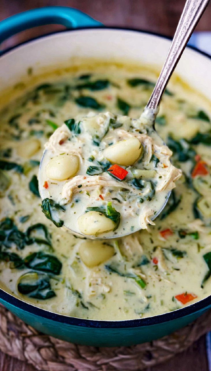 Creamy Chicken & Gnocchi Soup with Spinach 122 Creamy Chicken & Gnocchi Soup with Spinach