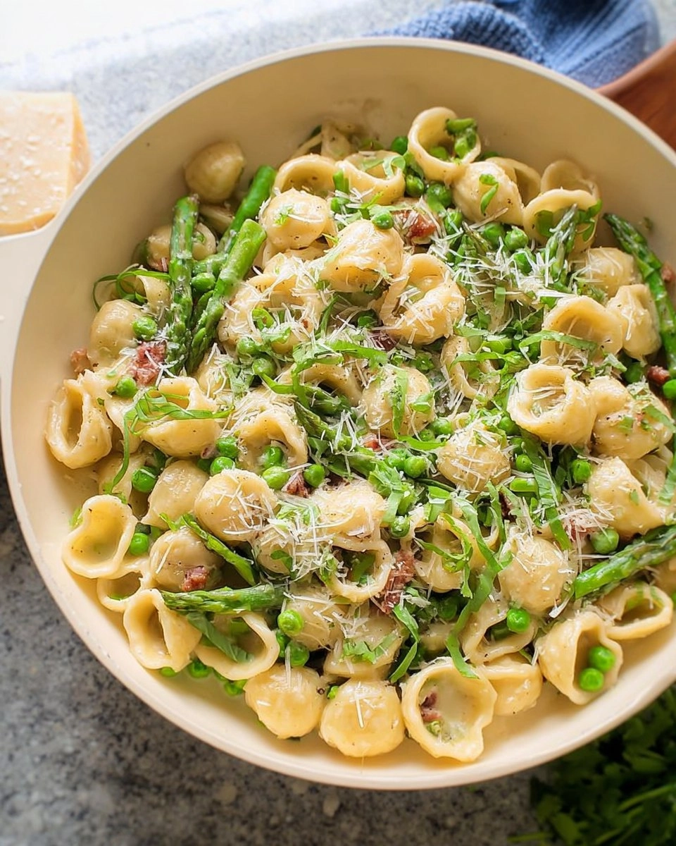 Creamy Lemon Asparagus Pasta with Peas & Parmesan