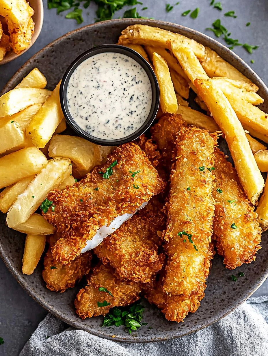 Crispy Baked Fish & Chips with Tartar Sauce 161 Crispy Baked Fish & Chips with Tartar Sauce