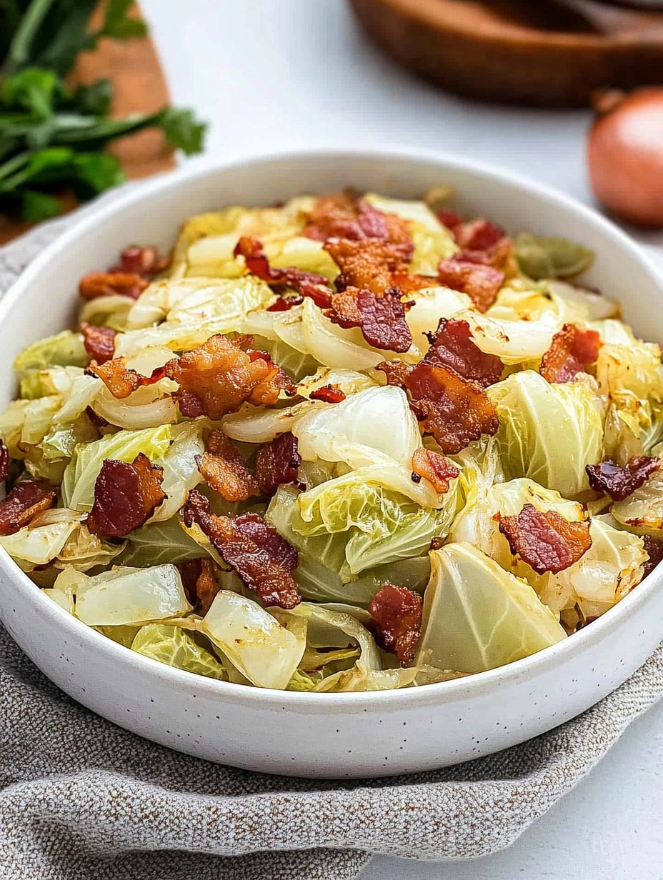 Crispy Pan-Fried Cabbage with Bacon & Onions 61 Crispy Pan-Fried Cabbage with Bacon & Onions