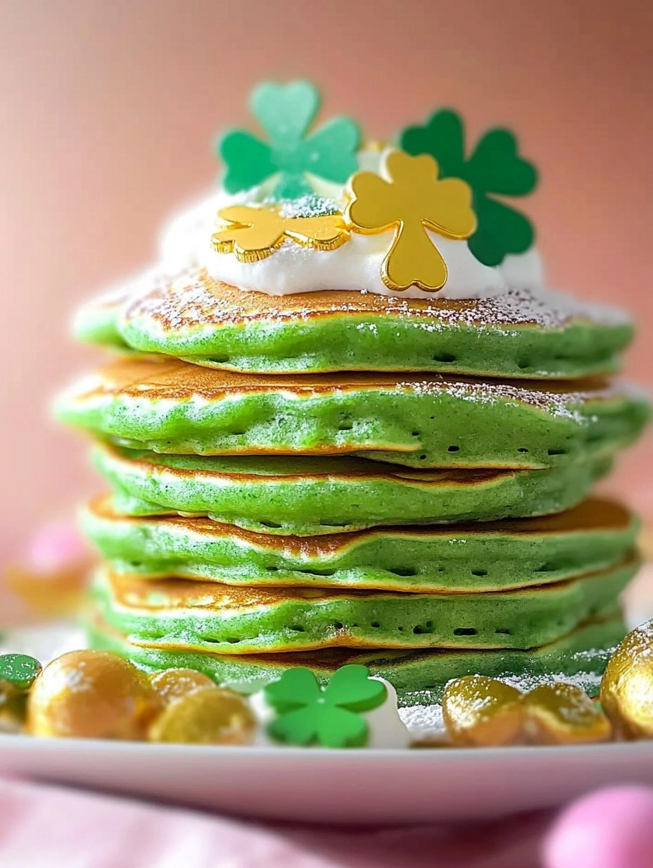 Fluffy St. Patricks Day Green Buttermilk Pancakes