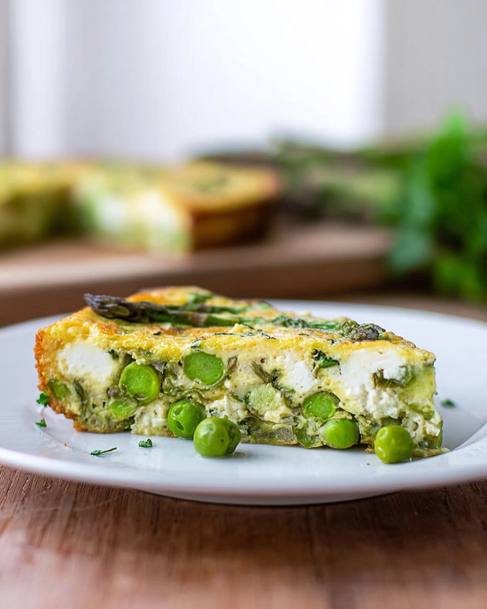 Herb & Goat Cheese Frittata with Asparagus and Peas