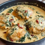 One-Pan Creamy Tuscan Chicken Thighs with Spinach & Sun-Dried Tomatoes 158 One-Pan-Creamy-Tuscan-Chicken-Thighs-with-Spinach-Sun-Dried-Tomatoes-Recipe