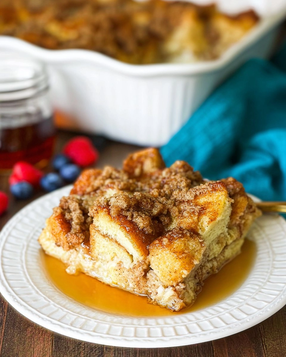 Overnight French Toast Casserole with Cinnamon Streusel