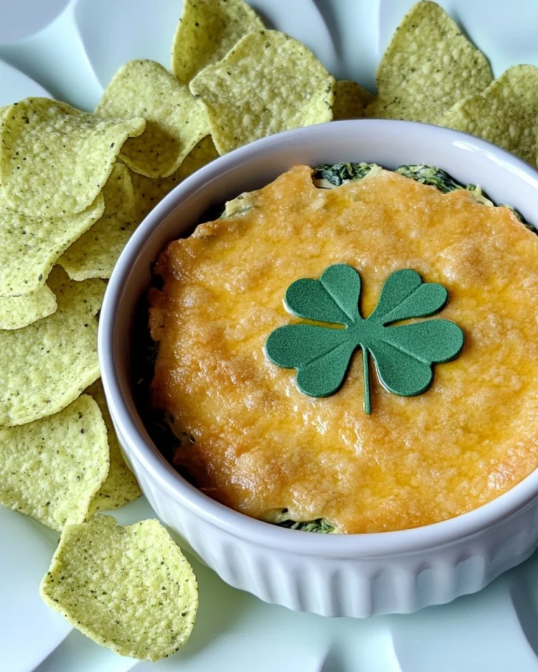Shamrock-Spinach-Artichoke-Dip-with-Green-Tortilla-Chips-Recipe
