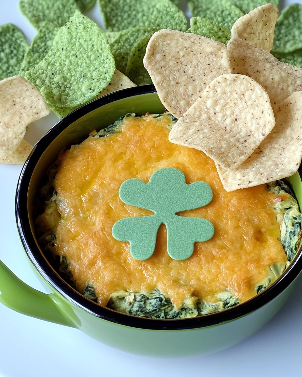 Shamrock Spinach Artichoke Dip with Green Tortilla Chips 102 Shamrock Spinach Artichoke Dip with Green Tortilla Chips