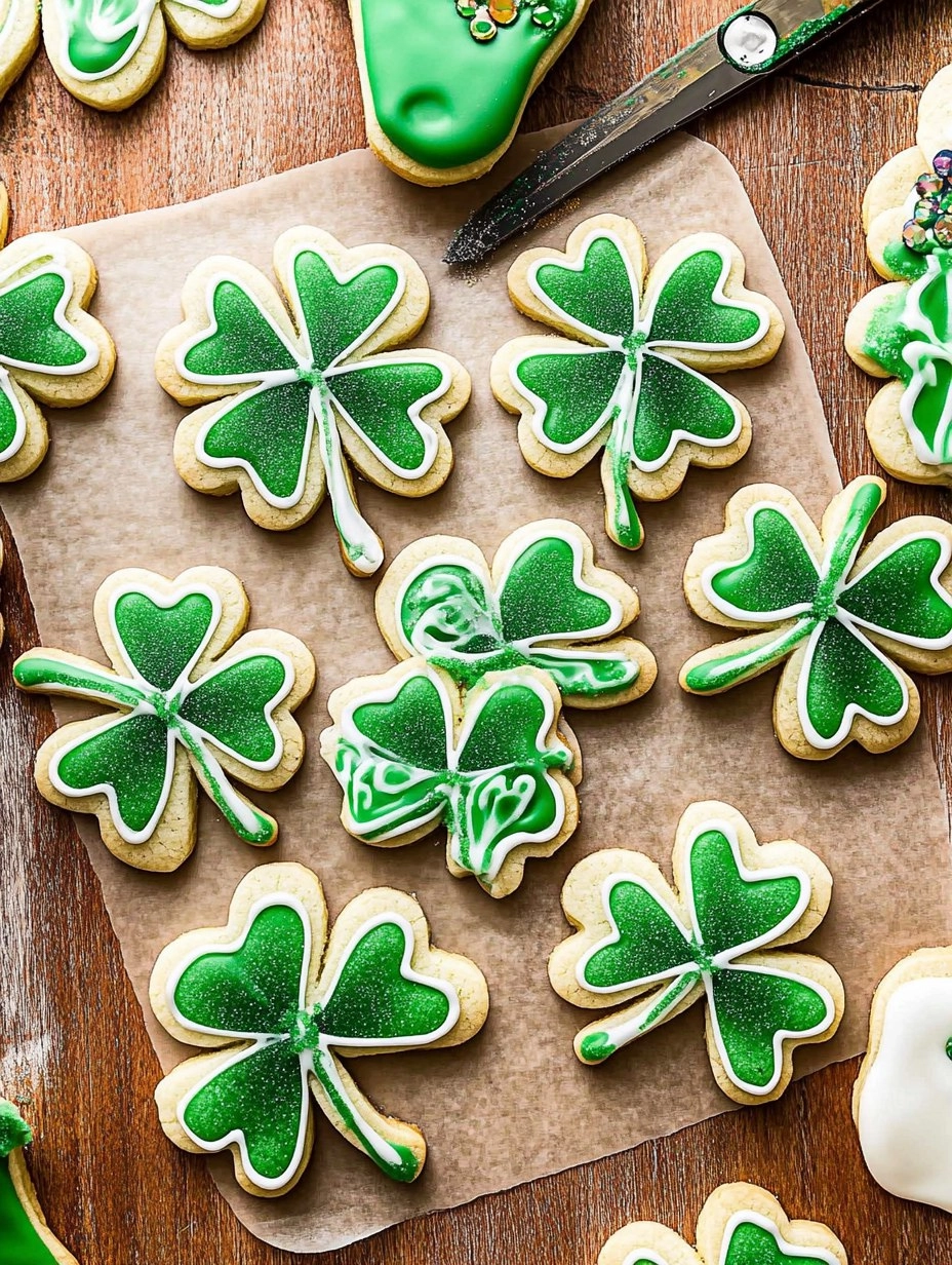 Shamrock Sugar Cookies | Decorated St Patrick's Day Cookies