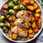 Sheet-Pan Maple Dijon Chicken with Brussels Sprouts & Sweet Potatoes 103 Sheet-Pan-Maple-Dijon-Chicken-with-Brussels-Sprouts-Sweet-Potatoes-Recipe