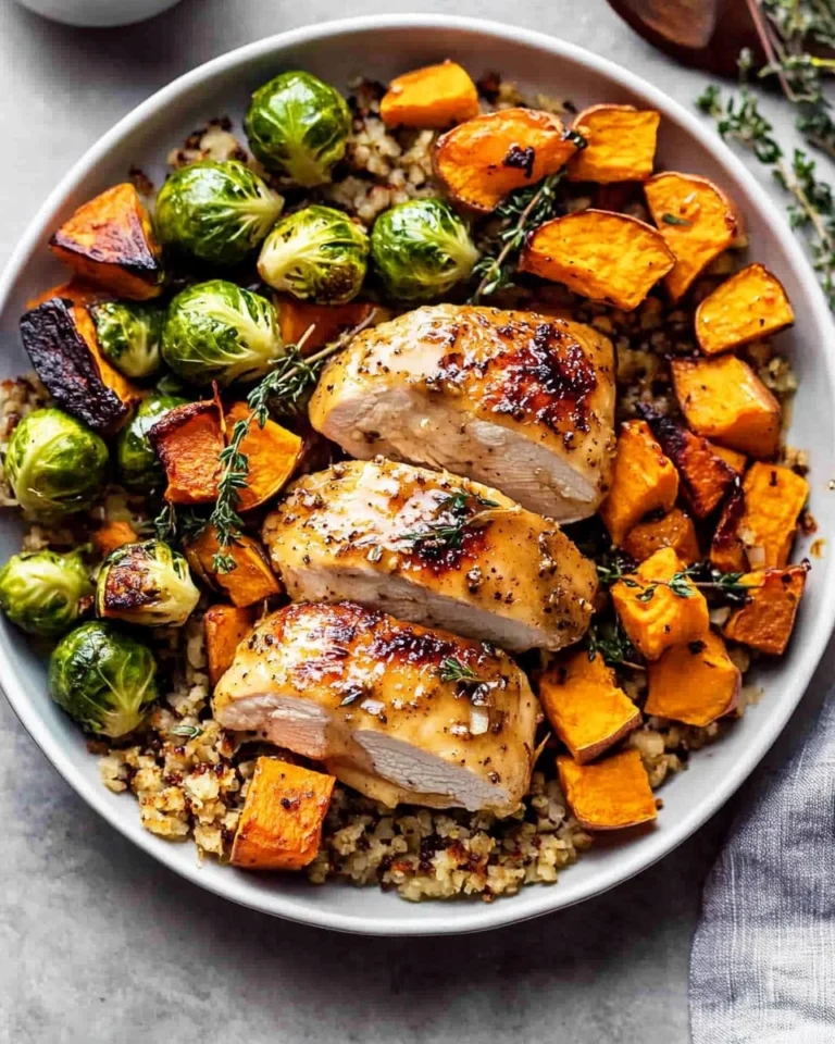 Sheet-Pan-Maple-Dijon-Chicken-with-Brussels-Sprouts-Sweet-Potatoes-Recipe