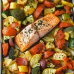 Sheet Pan Salmon | Baked Salmon with Roasted Vegetables 128 Sheet-Pan-Salmon-Baked-Salmon-with-Roasted-Vegetables-Recipe