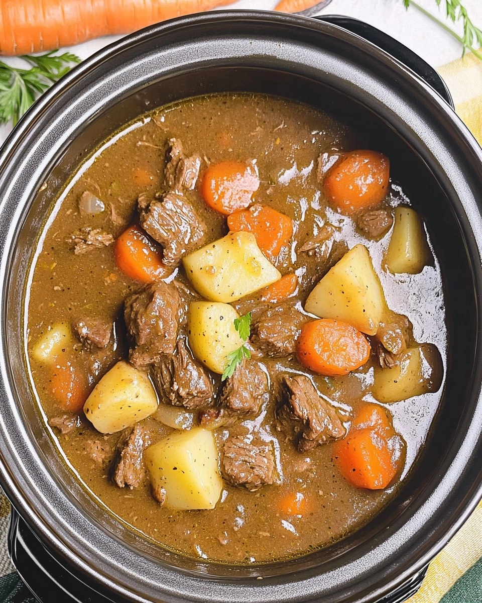 Slow Cooker Guinness Beef Stew with Potatoes & Carrots