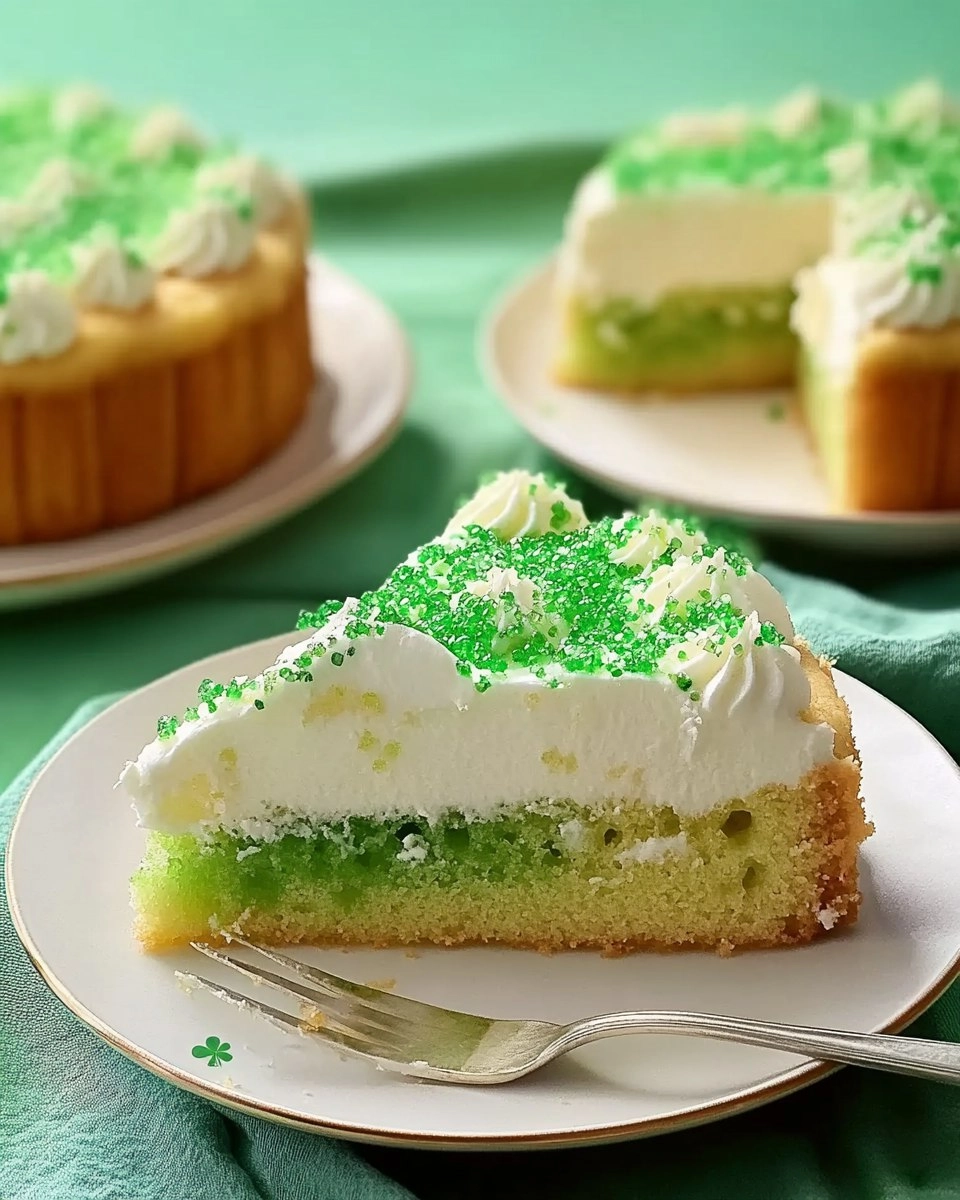 St. Patricks Day Lime Poke Cake